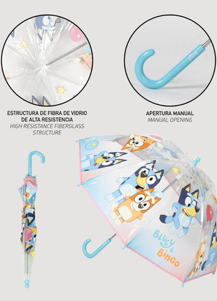 Bluey Bingo gyerek átlátszó esernyő Ø71 cm