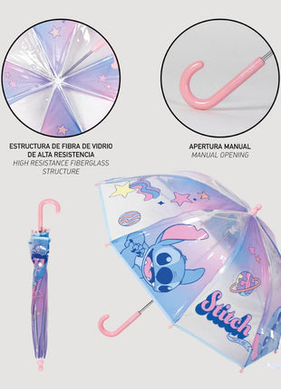 Disney Lilo és Stitch, A csillagkutya Universe gyerek átlátszó esernyő Ø71 cm