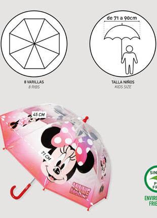 Disney Minnie Cheerful gyerek átlátszó esernyő Ø71 cm