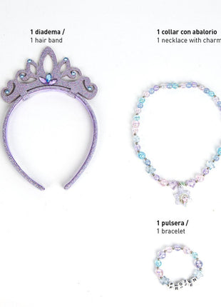 Disney Jégvarázs Royal Purple ékszer és hajpánt szett