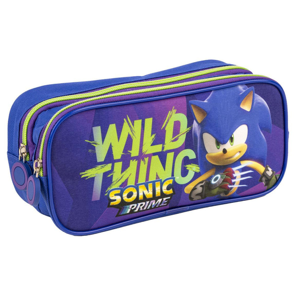 Sonic a sündisznó 2 rekeszes tolltartó 22,5 cm
