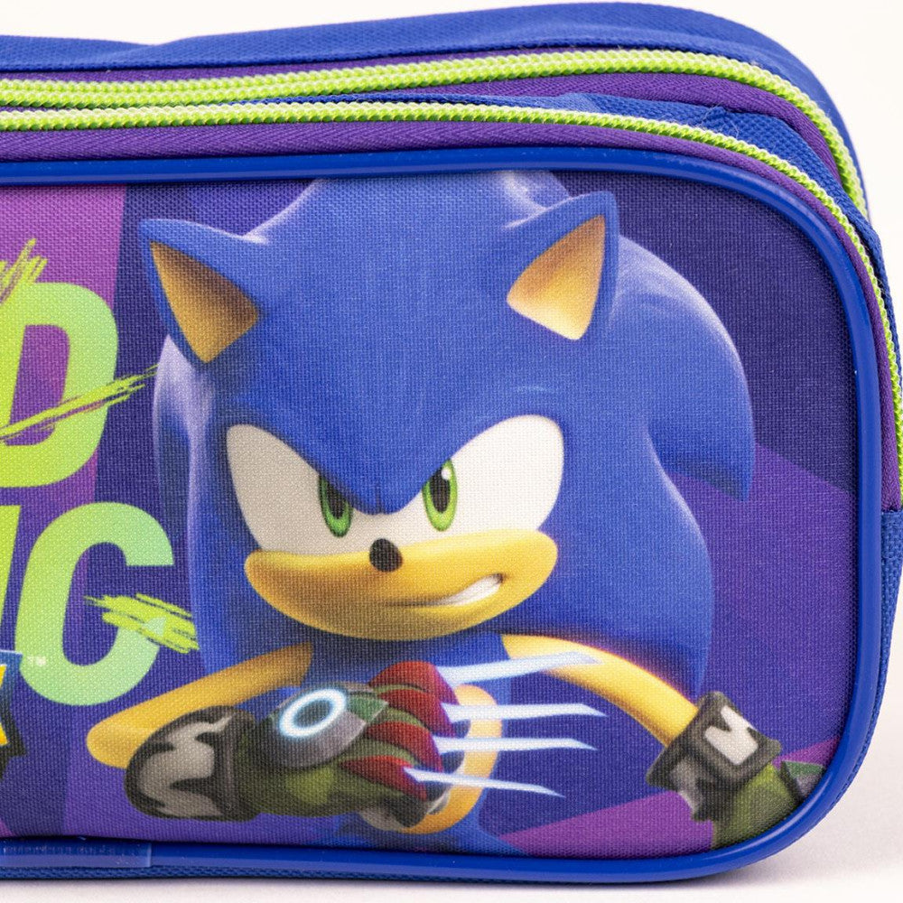 Sonic a sündisznó 2 rekeszes tolltartó 22,5 cm