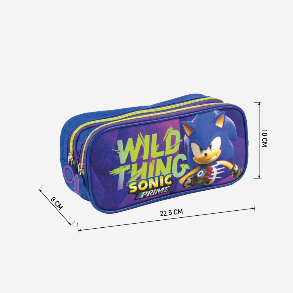 Sonic a sündisznó 2 rekeszes tolltartó 22,5 cm