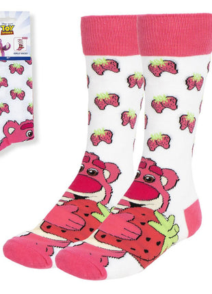 Disney Játékháború Lotso Strawberry felnőtt hosszú szárú zokni 36/43