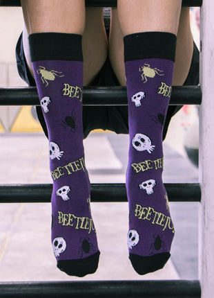 Beetlejuice Purple felnőtt hosszú szárú zokni 38/45