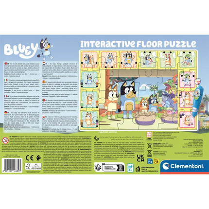 Bluey Playtime interaktív 24 darabos Clementoni puzzle – színes kirakó gyerekeknek, fejleszti a koncentrációt és kézügyességet