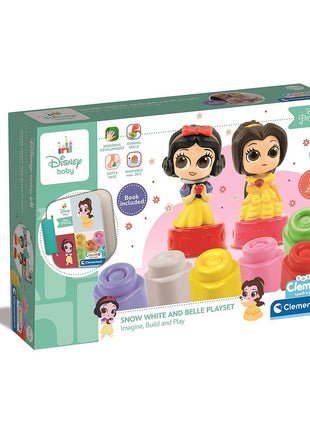 Disney Hercegnők Clemmy Snow White and Belle építőkocka szett könyvvel Clementoni
