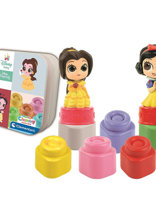 Disney Hercegnők Clemmy Snow White and Belle építőkocka szett könyvvel Clementoni