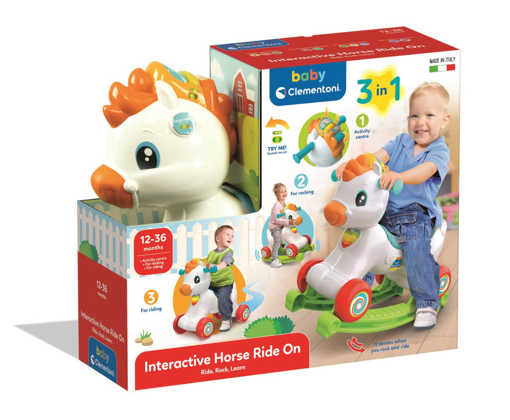 Interaktív hintaló Rainbow Rider 3 az 1-ben Clementoni