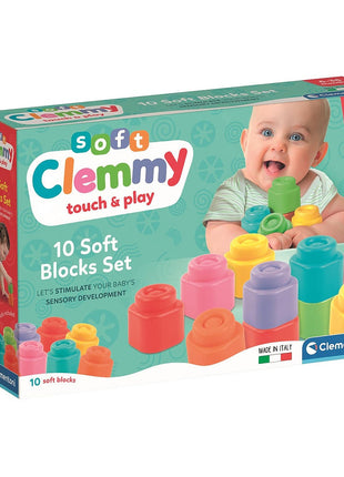 Színes Clemmy puha építőkocka szett 10 db-os Clementoni