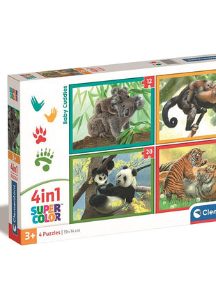 Állatos Baby Cuddles 4 az 1-ben puzzle Clementoni