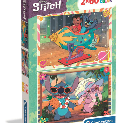 Disney Lilo és Stitch, A csillagkutya Galactic Vacation 2x60 db-os puzzle Clementoni