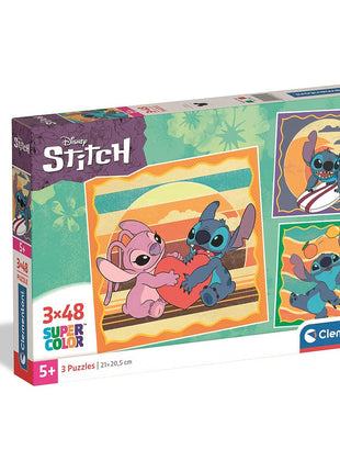 Disney Lilo és Stitch, A csillagkutya Sunset 3x48 db-os puzzle Clementoni