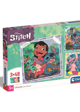 Disney Lilo és Stitch, A csillagkutya Playing the Guitar 3x48 db-os puzzle Clementoni