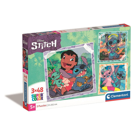 Disney Lilo és Stitch, A csillagkutya Playing the Guitar 3x48 db-os puzzle Clementoni