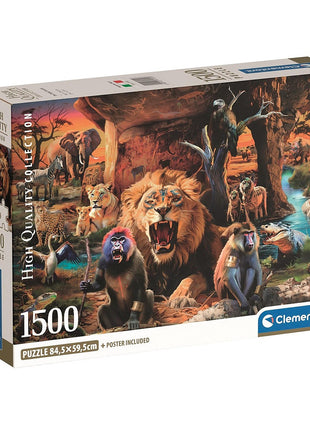 Állatos Tribal Society 1500 db-os Compact puzzle Clementoni
