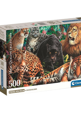 Állatos Wild Cats 500 db-os Compact puzzle Clementoni