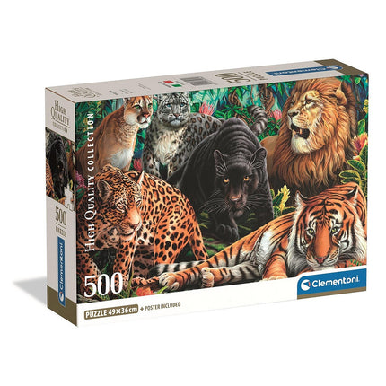 Állatos Wild Cats 500 db-os Compact puzzle Clementoni
