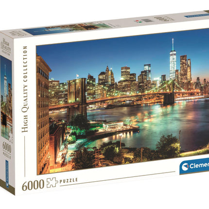 New York Brooklyn Bridge Lights 6000 db-os Compact puzzle Clementoni