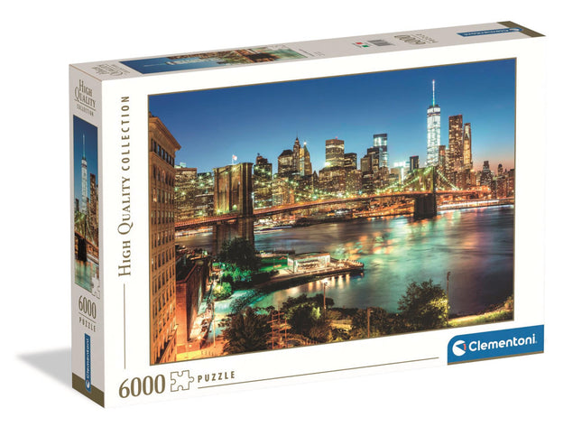 New York Brooklyn Bridge Lights 6000 db-os Compact puzzle Clementoni
