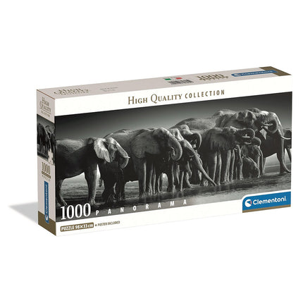 Elefánt Herd of Giants 1000 db-os panorama Compact puzzle Clementoni