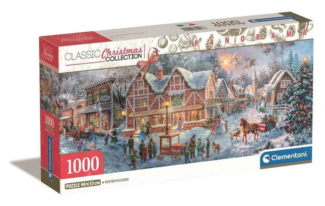 Karácsonyi falu Getting Ready 1000 db-os panorama puzzle Clementoni