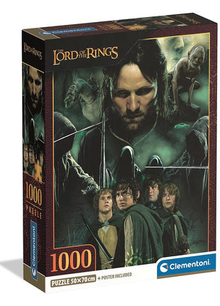 A Gyűrűk Ura Aragorn & Hobbits 1000 db-os Compact puzzle Clementoni