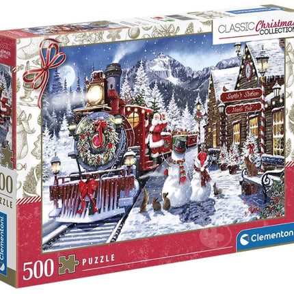 Karácsony Train Station 500 db-os puzzle Clementoni