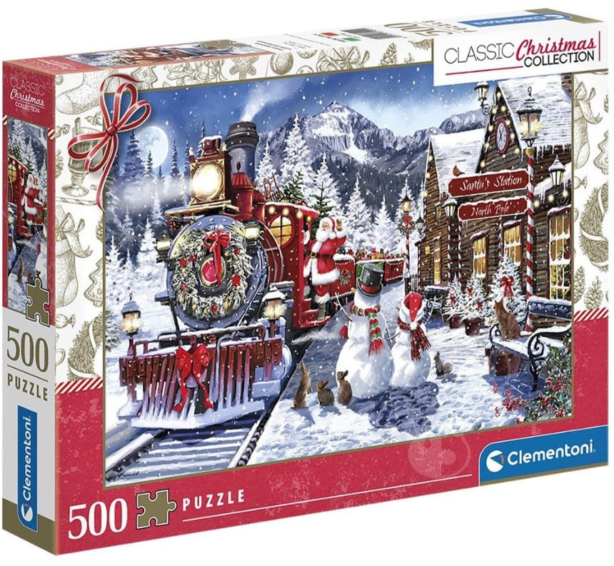 Karácsony Train Station 500 db-os puzzle Clementoni
