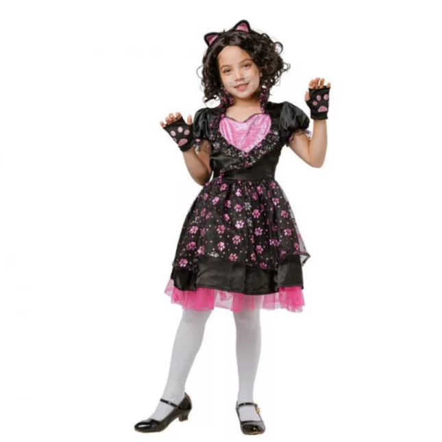 Cicás Pink Paw gyerek jelmez 130–140 cm méretben