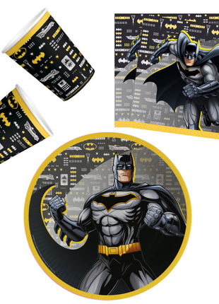 Batman City party szett 32 db-os 23 cm-es tányérral
