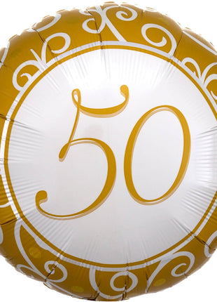 50. Anniversary, Házassági évforduló fólia lufi 43 cm