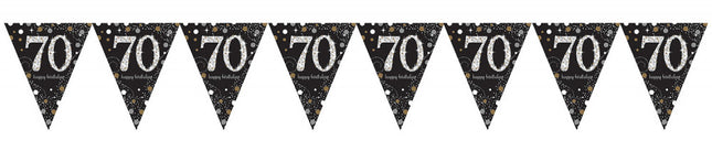 Happy Birthday Gold 70 zászlófüzér 3,96 m