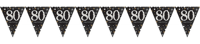 Happy Birthday Gold 80 zászlófüzér 3,96 m