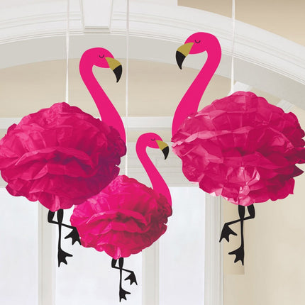 Flamingó Függő dekoráció 3 db-os