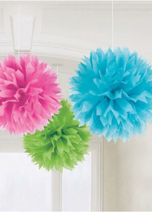 Színes Multicolour függő pom pom dekoráció 3 db-os