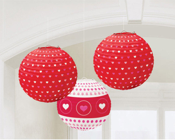 Szív lampion 3 db-os szett