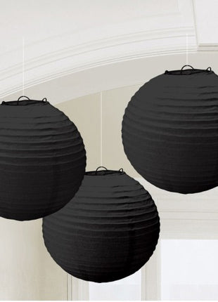 Black, Fekete lampion 3 db-os szett 20,4 cm