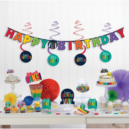 Happy Birthday Rainbow Mini dekorációs szett 37 db-os