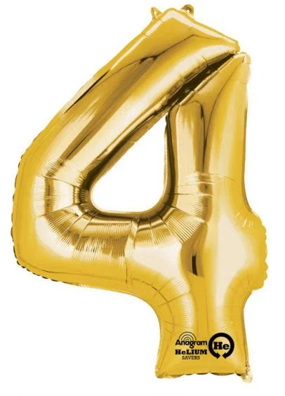 Arany Gold óriás 4-es szám fólia lufi 91x60 cm