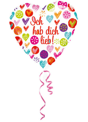 Ich hab dich lieb fólia lufi 43 cm