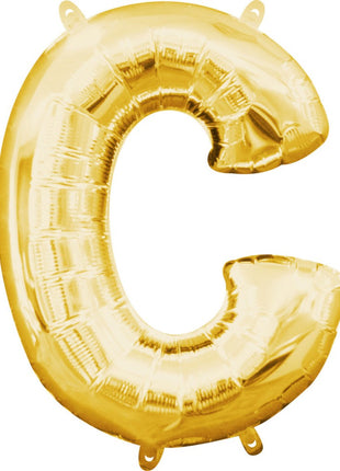 Gold, Arany mini C betű fólia lufi 33 cm