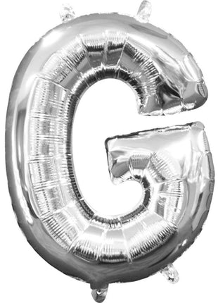 Mini G betű Fólia lufi, Silver 33 cm