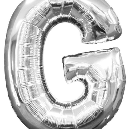 Mini G betű Fólia lufi, Silver 33 cm