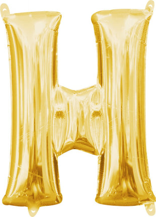 Gold, Arany mini H betű fólia lufi 33 cm