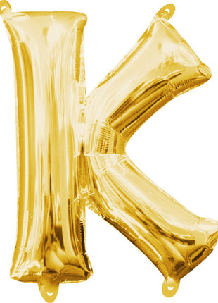 Gold, Arany mini K betű fólia lufi 33 cm