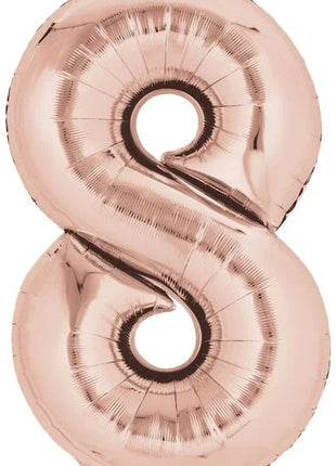 Rose Gold óriás szám fólia lufi 8-as, 86*53 cm