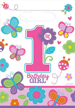 Első születésnap Butterfly ajándéktasak, ajándékzacskó 8 db-os