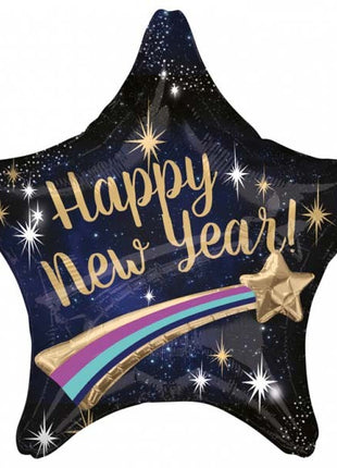 Happy New Year Star fólia lufi 71 cm