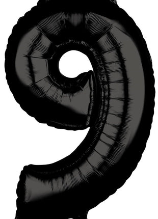 Black Szám 9 Fólia lufi 66x43 cm